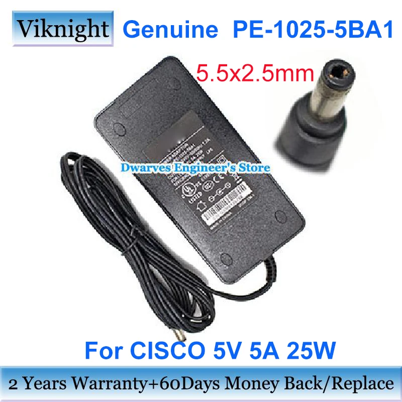 

Genuine Pe-1025-5BA1 5V 5A 25W Charger for CISCO GXM8135766 Power Supply Adapter 5.5x2.5mm