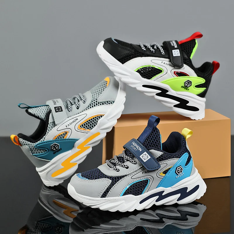 어린이 소년 스포츠 신발, 워킹 스니커즈, 사계절 통기성 패션, 캐주얼 어린이 스포츠 러닝화, 캐주얼 그릴 운동화