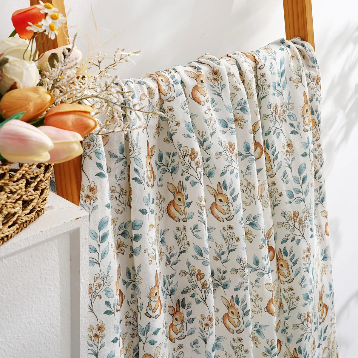 1PC 프리미어 품질 대나무 면화  모슬린 담요 부드러운  랩  목욕 타올 유모차 커버 120x110cm