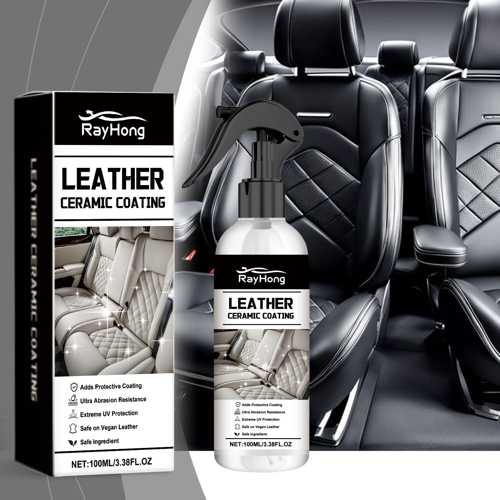 Car Leather Restorer Plastic Restorer Rubber Plastic Renovator Longlasting Coating Leather Restore Auto Polish Cleaning Care