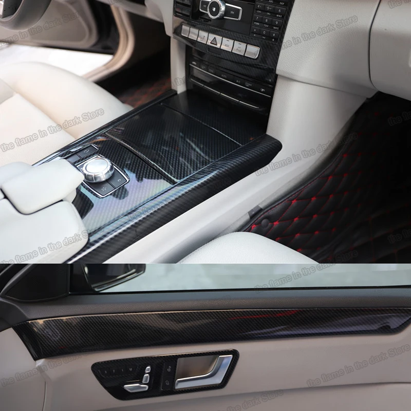 Auto Carbon Faser Schwarz Center Armlehne Box Abdeckung Innen Zubehör Für  Mercedes-Benz E Klasse W212 2010-2015 - AliExpress