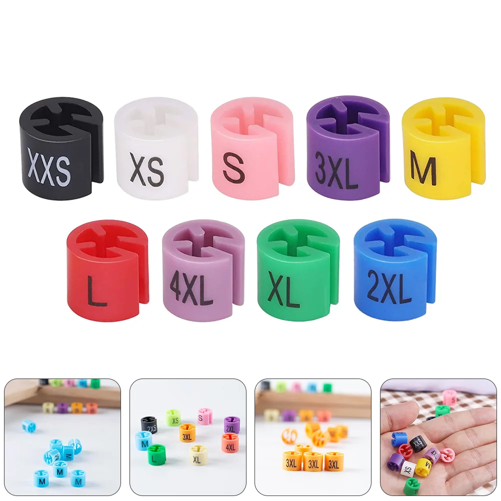 

180 Pcs Size Buckle Plastic Clothes Hanger Markers Color-Coding Sizes Labels Multipurpose Garment Hangers Tags