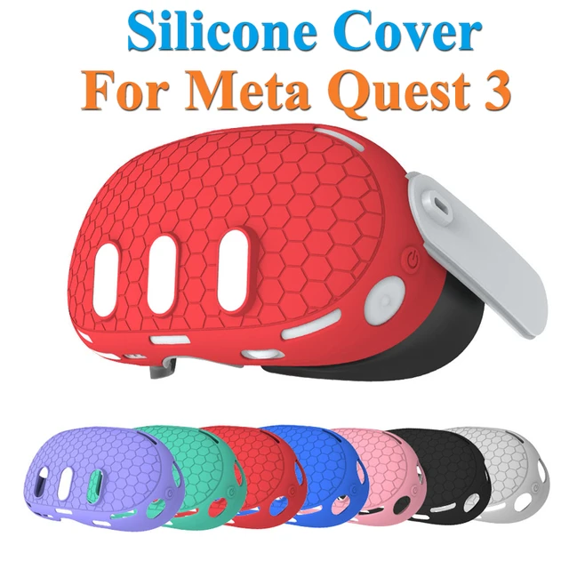 Funda protectora de silicona para Meta Quest 3, funda protectora para  auriculares, accesorios VR - AliExpress