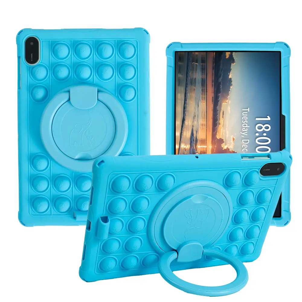 Bubble Pop Rotating Soft Silicone Case - Kids Safe Tablet Stand Cover