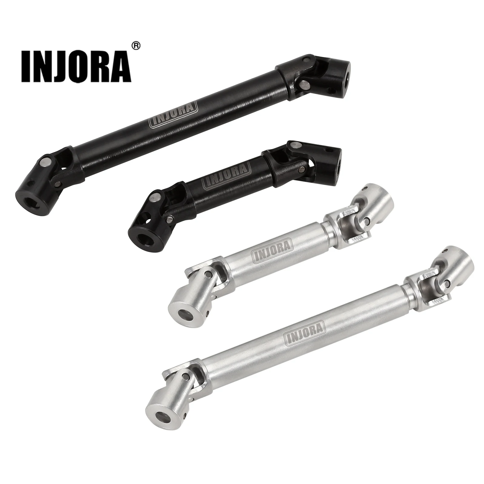 INJORA 2PCS Hardened Stainless Steel Center Drive Shaft For 1/24 RC Crawler Axial SCX24 Jeep