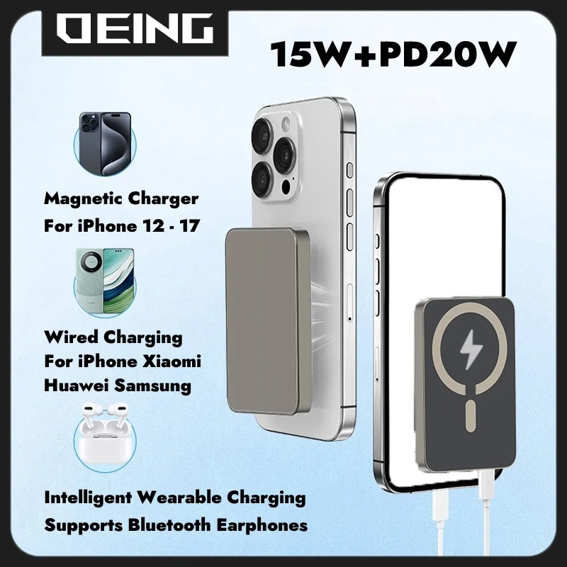 High Quality Battery 10000mAh Macsafe Powerbank PD20W Magnetic Wireless Fast Charger For iPhone Xiaomi Huawei Samsung Power Bank 3