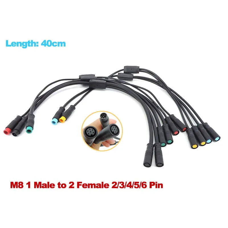 

Waterproof Y Splitter 1 Male to 2Female with 2/3/4/5/6 Pin Connector for BAFANG BBS01/BBS02/BBSHD Sensor Brake E-bike Motor