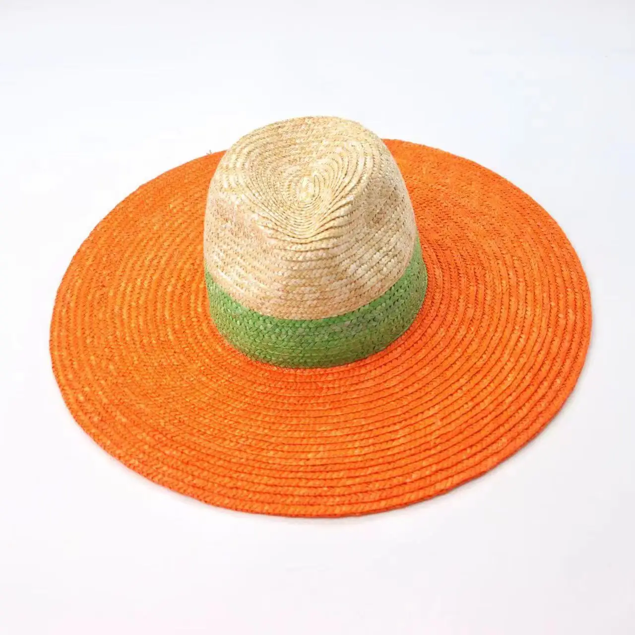 

summer Raffia Hat splicing solid hat Summer Trendy Beach Straw Hat Women Sunhat Shade Lady Fashion Bow Sun Hat