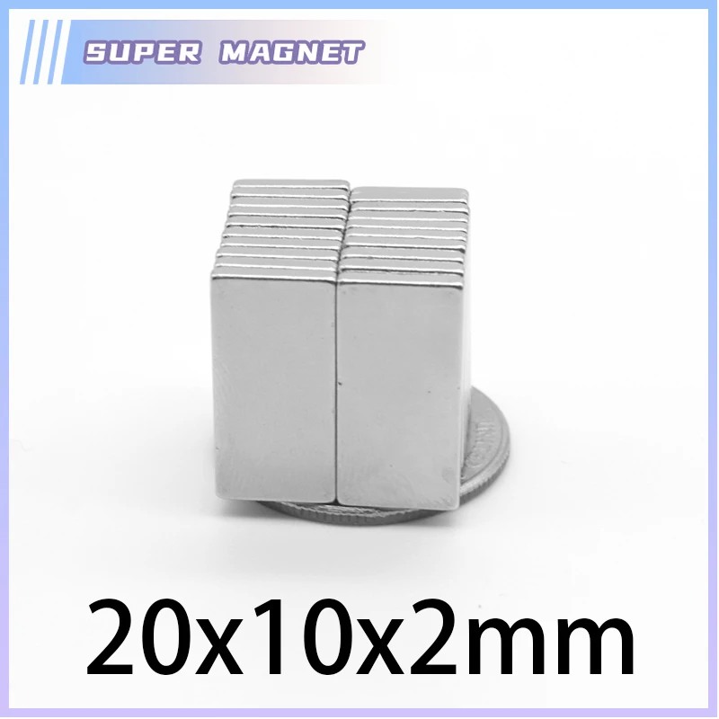 5/10/20/50/100/150PCS 20x10x2 Block Search Magnet N35 Rectangular Strong Powerful Magnets 20x10x2mm Neodymium Magnet 20*10*2