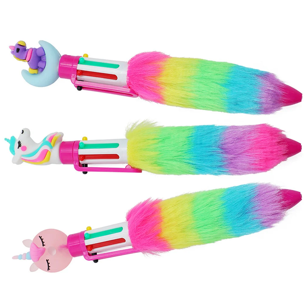 

3 Pcs Ballpoint Pen Color Changing Pens Colorful Multi Colored for Girls Puffy Kids Pensunicorn Multicolor