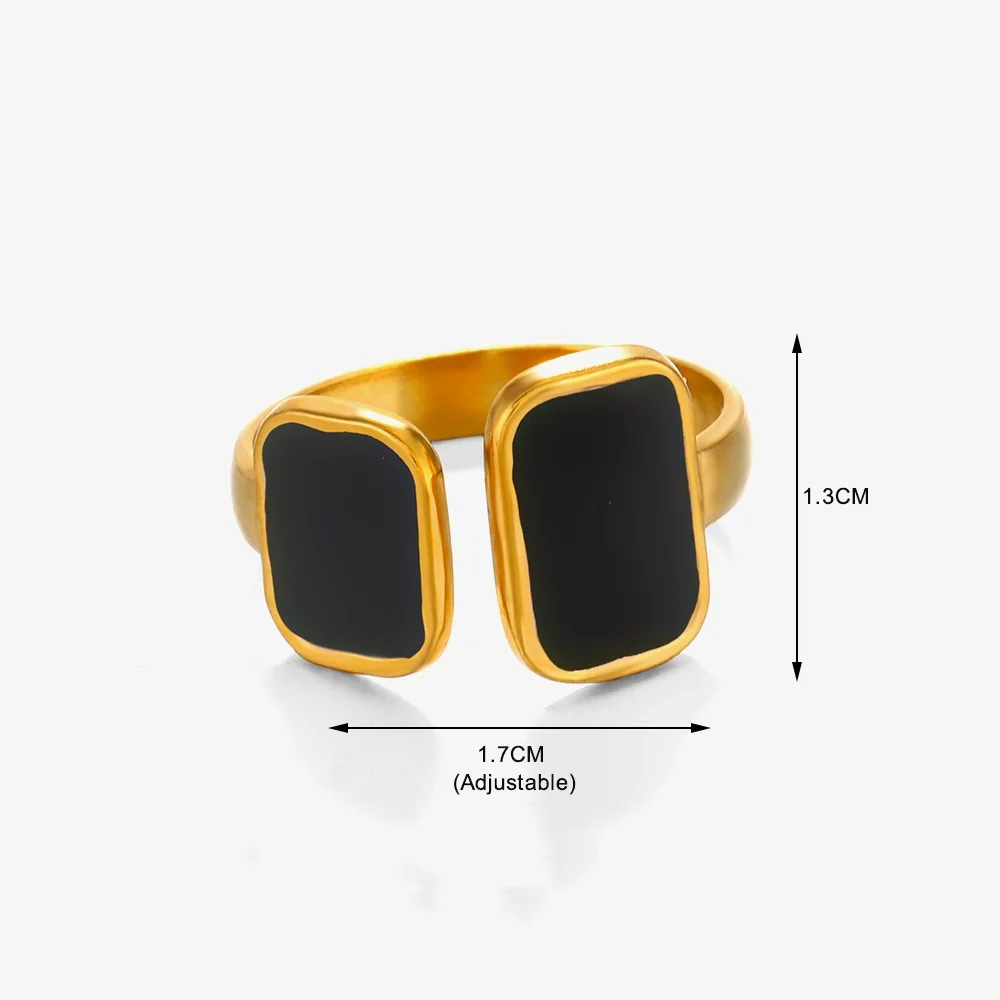 Finger Rings Womens Ring 316L Stainless Steel Gold Plated Open Ring For Women