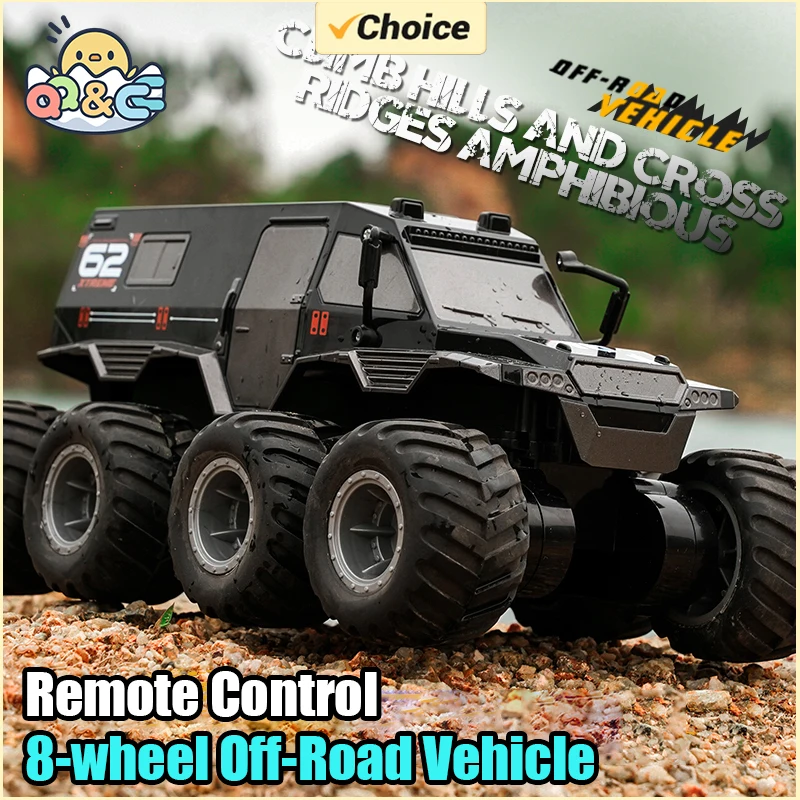 Waterproof RC Off Road Vehicle 8 Wheels Drive 2.4G Remote Control Car