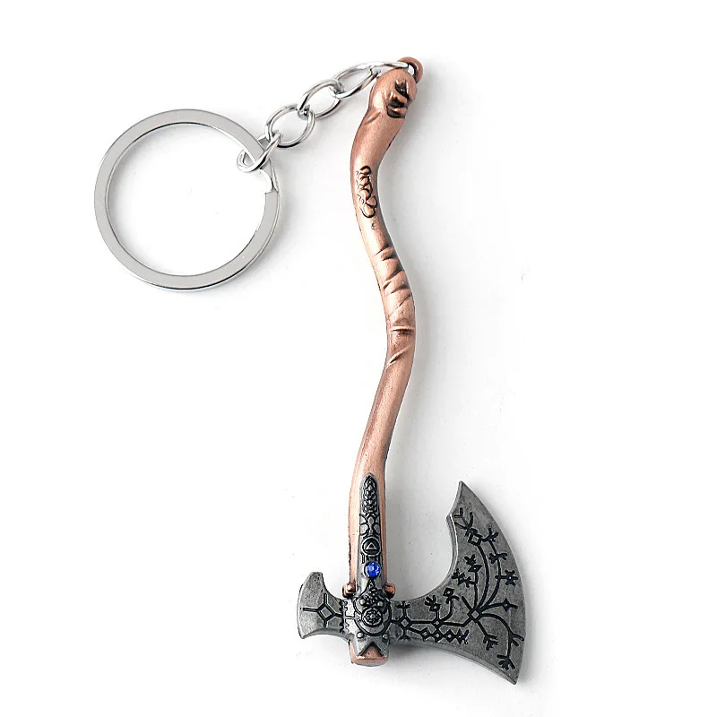2Pcs/set Weapon Model Keychain Quetos Leviathan Axe Chaos Blade Pendant Boy and Girl Birthday Gifts