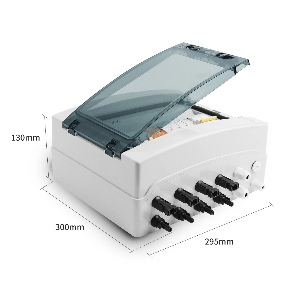 Solar PV Combiner Box Solar photovoltaic PV Combiner Box With Lightning Protection 4 input 1 out DC 600V Fuse MCB SPD Waterproof Box IP65 12ways solar pv combiner box