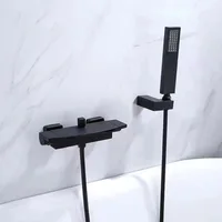 อ่างอาบน้ำชุดฝักบัวติดผนังก๊อกน้ำห้องน้ำ, ห้องน้ำเย็นและ Hot Mixer ก๊อกน้ำทองเหลือง Chrome/สีส้ม/สีขาว/สีดำ 2