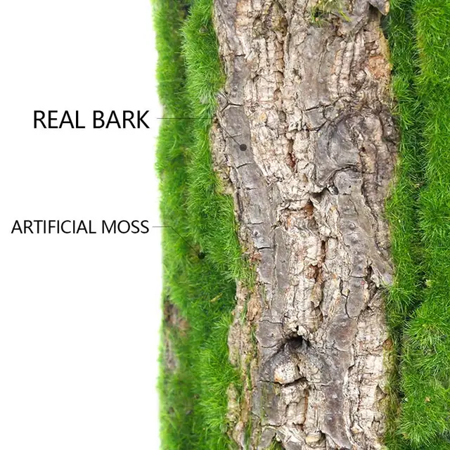Szimulációs Fa Kéreg Otthoni Csatorna Dekoráció Hamis Zöld Moha Esküvői Fű Fali Növények - Image 4