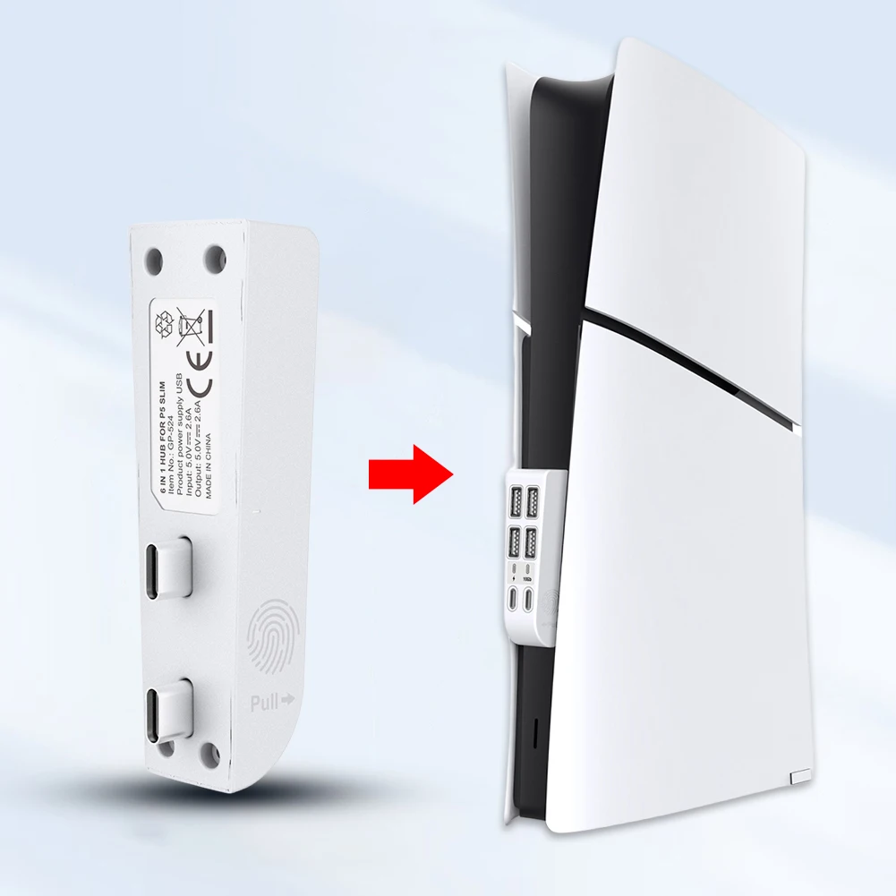 External USB Expansion Hub Splitter with 4 USB & 2 Type C Port USB Splitter Expander Hub Adapter Splitter Expander for PS5 Slim