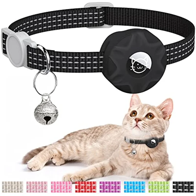 AirTag Cat Collar, Reflective Kitten Collar Breakaway Apple Air Tag Cat