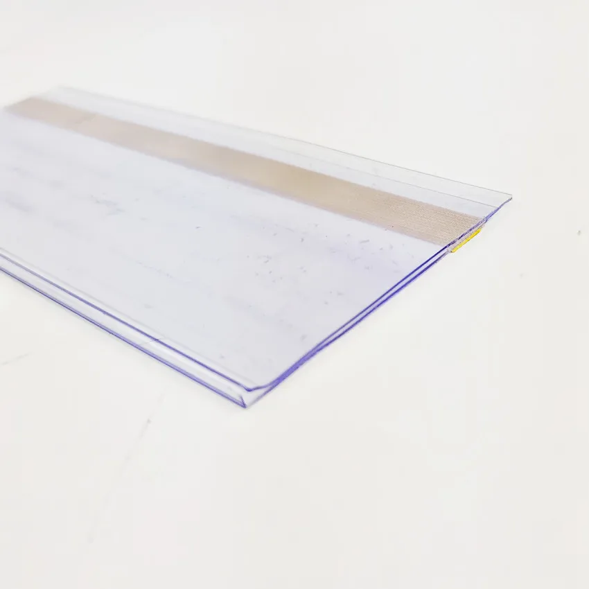 PVC 클립 거치대 사인 라벨 디스플레이 접착 테이프, H9cm 길이 플라스틱 가격 선반 토커 상품 데이터 스트립, 1 팩