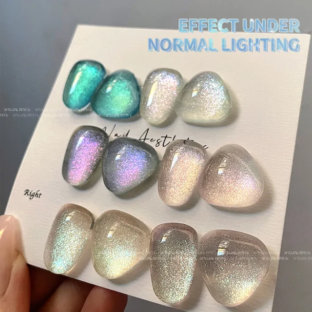 Handmade- OG Unicorn White Glitter Chrome Bling Crystal Press On Nail