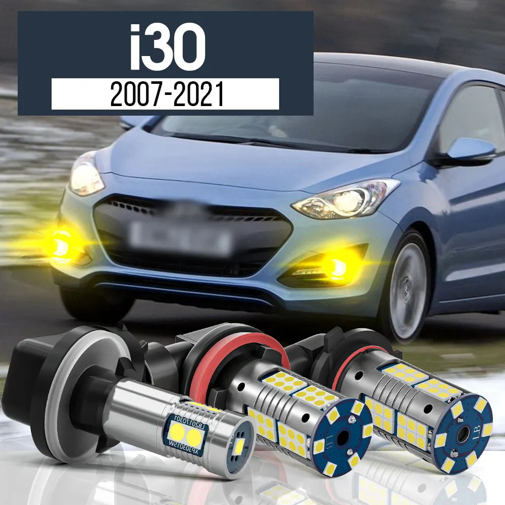 

2pcs LED Fog Light Lamp Blub Canbus Accessories For Hyundai i30 2007-2021 2008 2009 2010 2011 2012 2013 2014 2015 2016 2017 2018