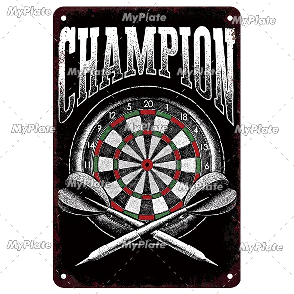 Vintage Metal Darts Sign - Bar & Club Wall Decor Art Poster Gift
