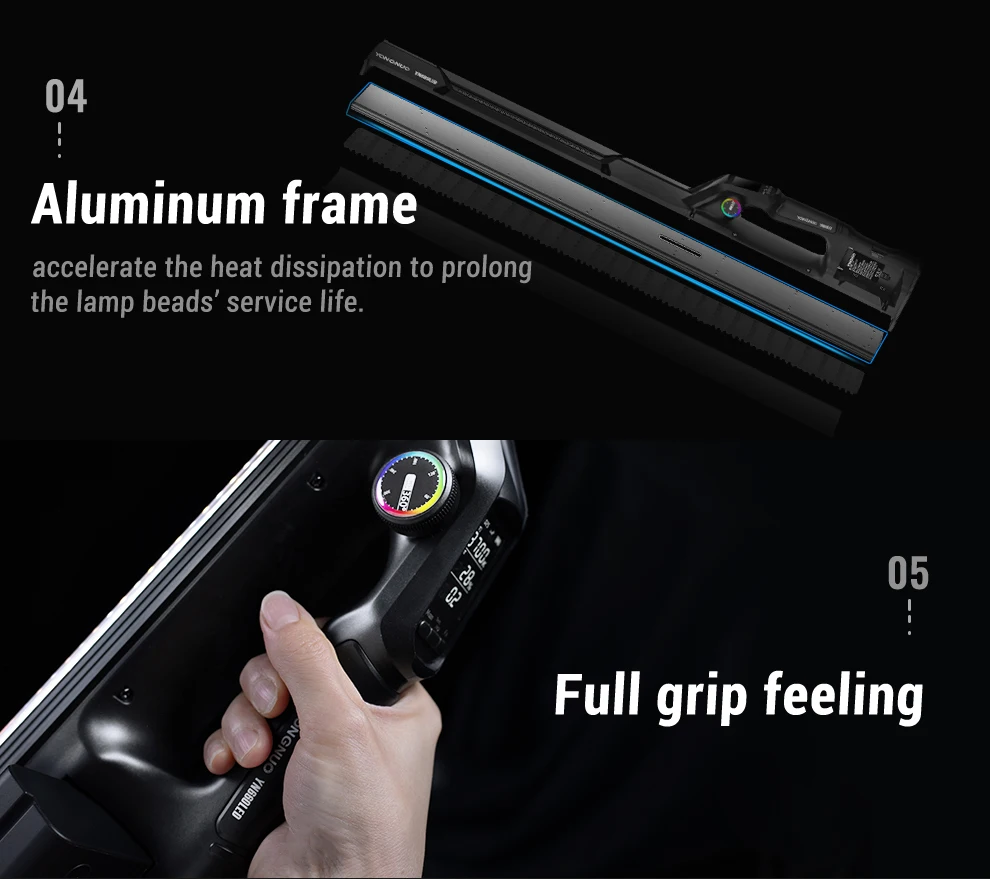 YN660 Handheld LED Video Light Touch Adjusting Bi-color 2000-9900k RGB Color Rem
