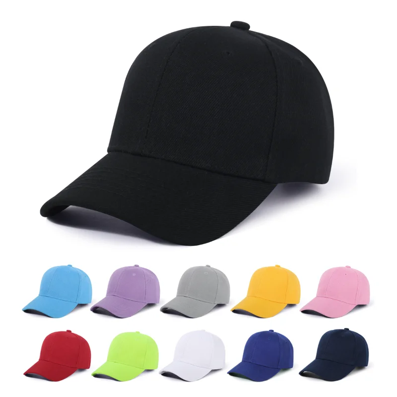 Kids Snap Back Baseball Cap Solid Color Spring Summer Hip Hop Boy Hats Sun Caps Adjustable Breathable Outdoor Travel Kids Hats 1