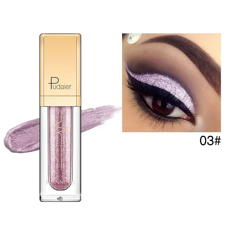 Pink Liquid Glitter Eyeshadow Metallic Pigment Eyes Makeup 18 Colors Shimmer Eye Shadow Liquid Waterproof Maquiagem Yeux Sombra 4