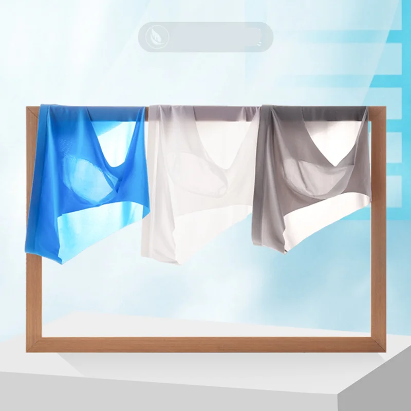 Youpin 3pcs 3D Sexy Men's Underwear Ice Silk Men Briefs Sexy Shorts Calzoncillos Hombre Transparent U Convex Ultra-thin Panties Men Boxer Shorts