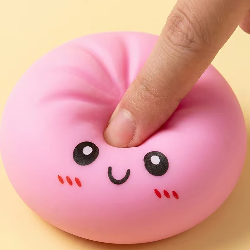 Charming Dumpling Squishy Stress Relief Toy with Bamboo Steamer Box – Slow Rebound Desk Decor Gift