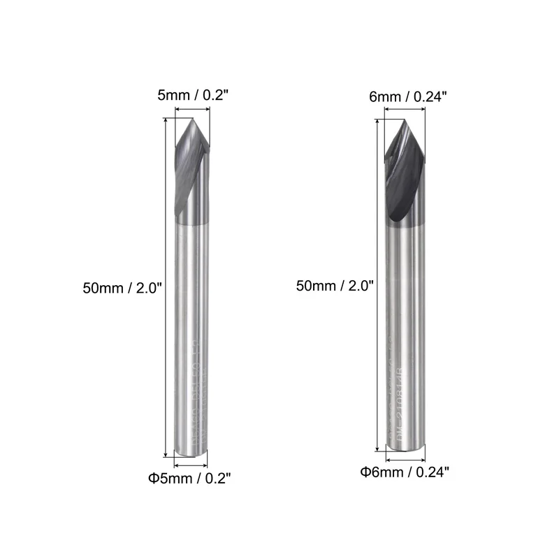 Spotting Drill Bit 5mm/6mm Shank 60 Degree Carbide Drill Bits AlTiSin
