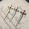Vintage Dark Gothic Kinitial Sword Earrings For Women Men Dagger Piercing Earring Ear Jacket Punk Goth Halloween Jewelry Gift 5