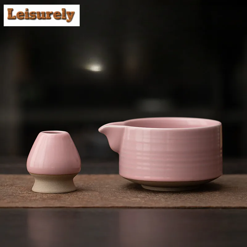 Soft Pink Tea Set Complete Set Tea Brush Japanese Matcha Set Kit Matcha Cup Tea Ceremony Kitchen Bar Supplies For Beverage Shop