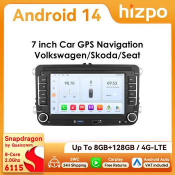 Autoradio Android Hizpo 2Din de 7 "para VW Volkswagen Golf Passat B7 B6 Skoda Seat Octavia Polo Tiguan Jetta Auto CarPlay GPS RDS 1