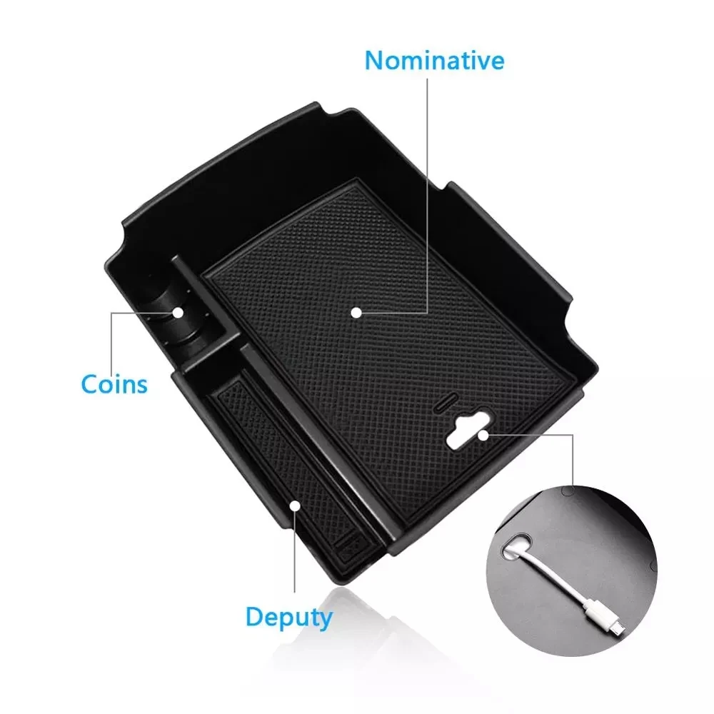 Car Armrest Storage Box for Hyundai Elantra Central Control Storage Box Auto Interior Accessories Black