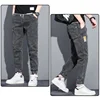 Men Jeans Elastic Tie Up Harem Denim Pants Male Bound Feet Designer Cargo Joggers Denim Trousers Daily Narrow Leg Casual Jeans 4