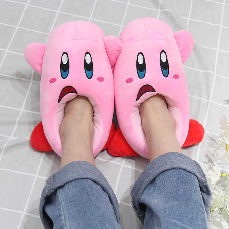 Zapatos de felpa Kirby de estrella de dibujos animados, zapatillas de piso Kirby  de Anime Kawaii, zapatos de elfo rosa de peluche suave, regalo de navidad  para niños y niñas| | - AliExpress