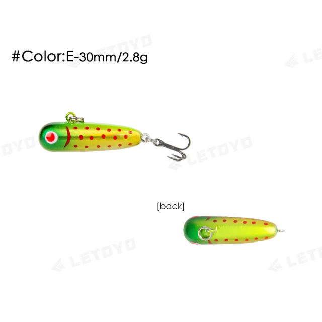 LETOYO 2.3g/2.8g 30mm Mini Sinking Pencil Lure With Tungsten Beads Micro Fishing Bait For Trout Salmon Freshwater Stream Wobbler E 2.8g