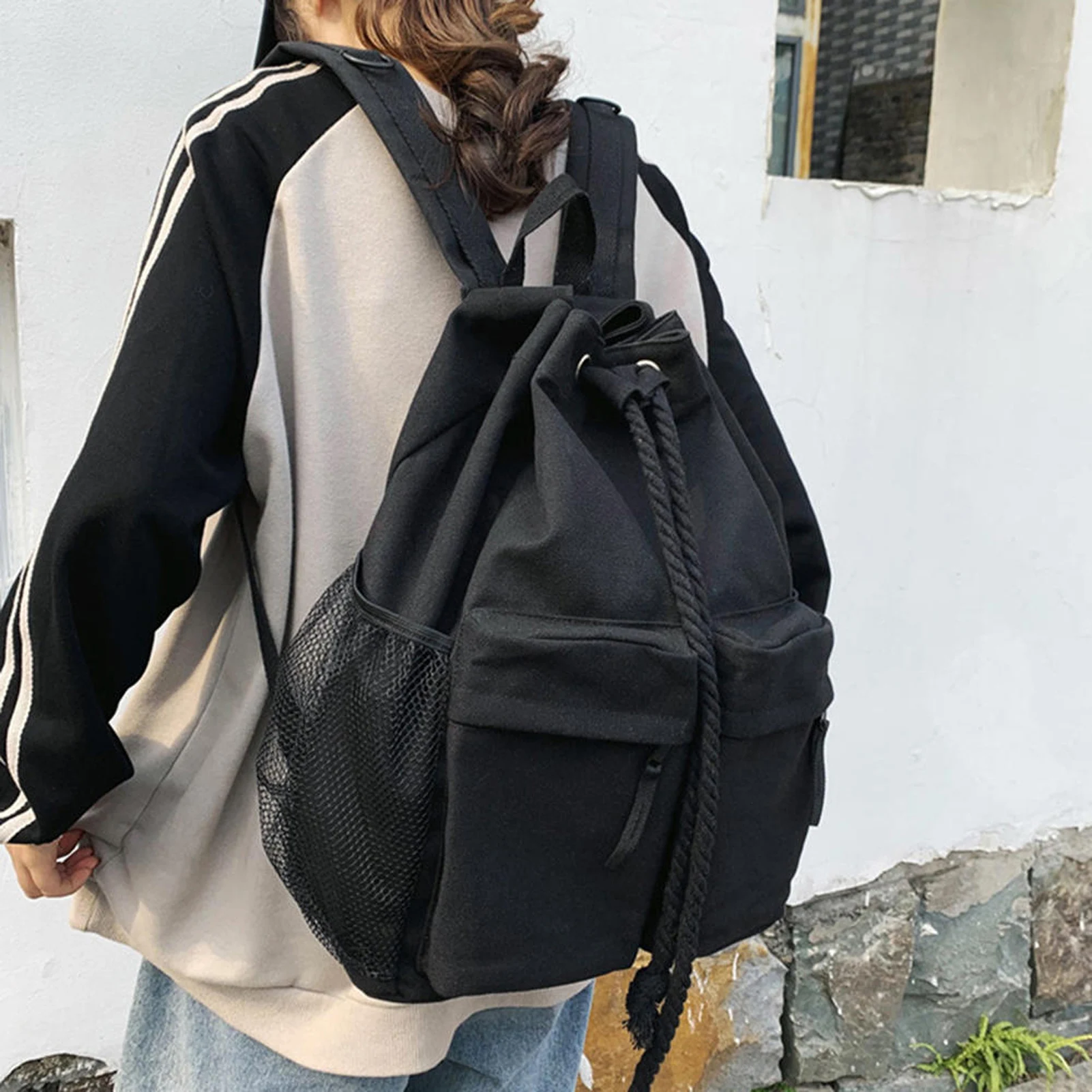 Canvas Backpack Men Women Washable 
