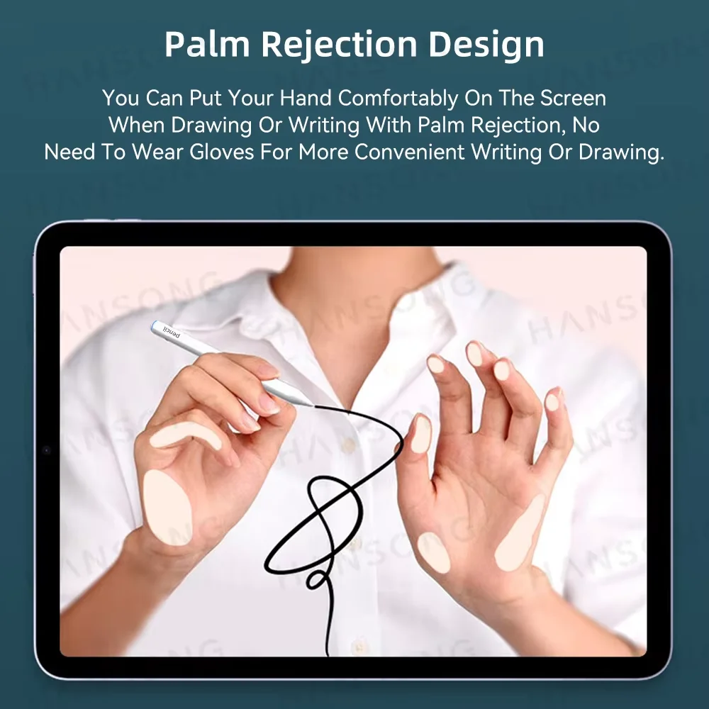 BOULTON Penna Stilo Per IPad Con Inclinazione E Palm Rejection - Punte Di Ricambio E Cavo USB Inclusi - 2