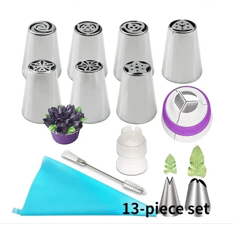 8/13pcs Russian Tulip Icing Rose Pastry Nozzles Cake Decorating Tools Icing Piping Nozzle Cream Cupcake Tip Baking Accessories