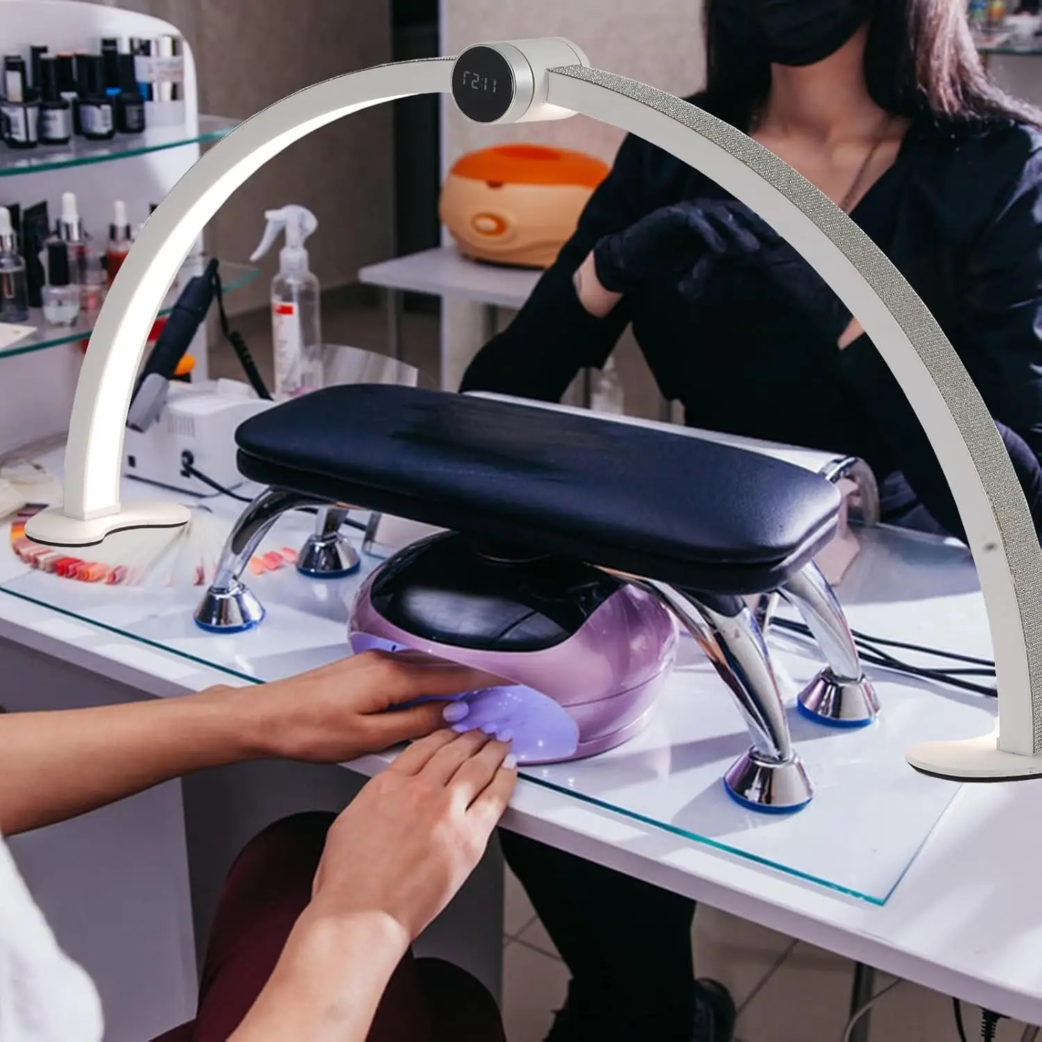 LEDハーフムーンライト,プロのノブ,タッチスクリーンネイルランプ