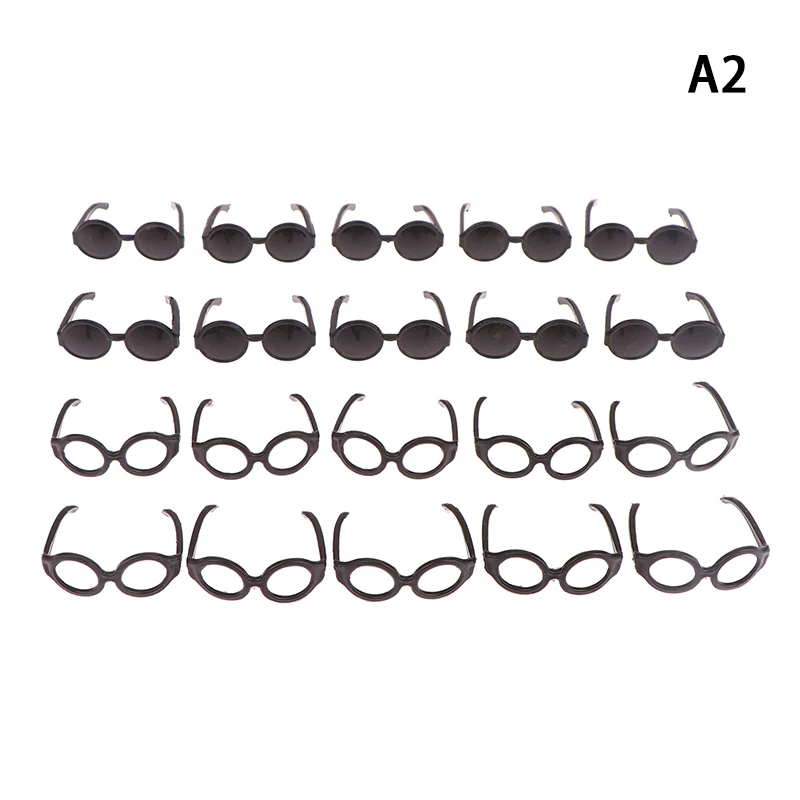 20Pcs Retro Metal Round Doll Glasses Frame Lensless Miniature Eyewear Great Collection Cool Eyeglasses For Blythe Doll Accessori