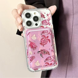 Sea Turtle Clear Phone Case with Card Holder and MagSafe Compatibility - iPhone 15 Plus (TM - P0073 - ZXKB - ME)