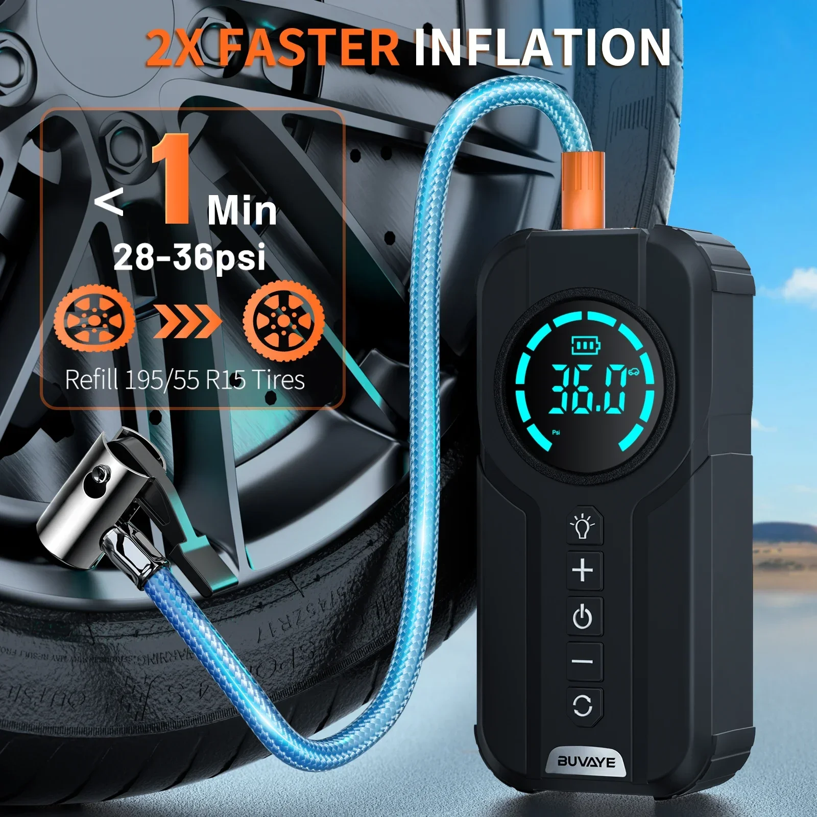 Car Jump Starter Air Compressor With Power Bank Portable Electric Pump Auto Battery Booster 12V Jump Box With Flashlight