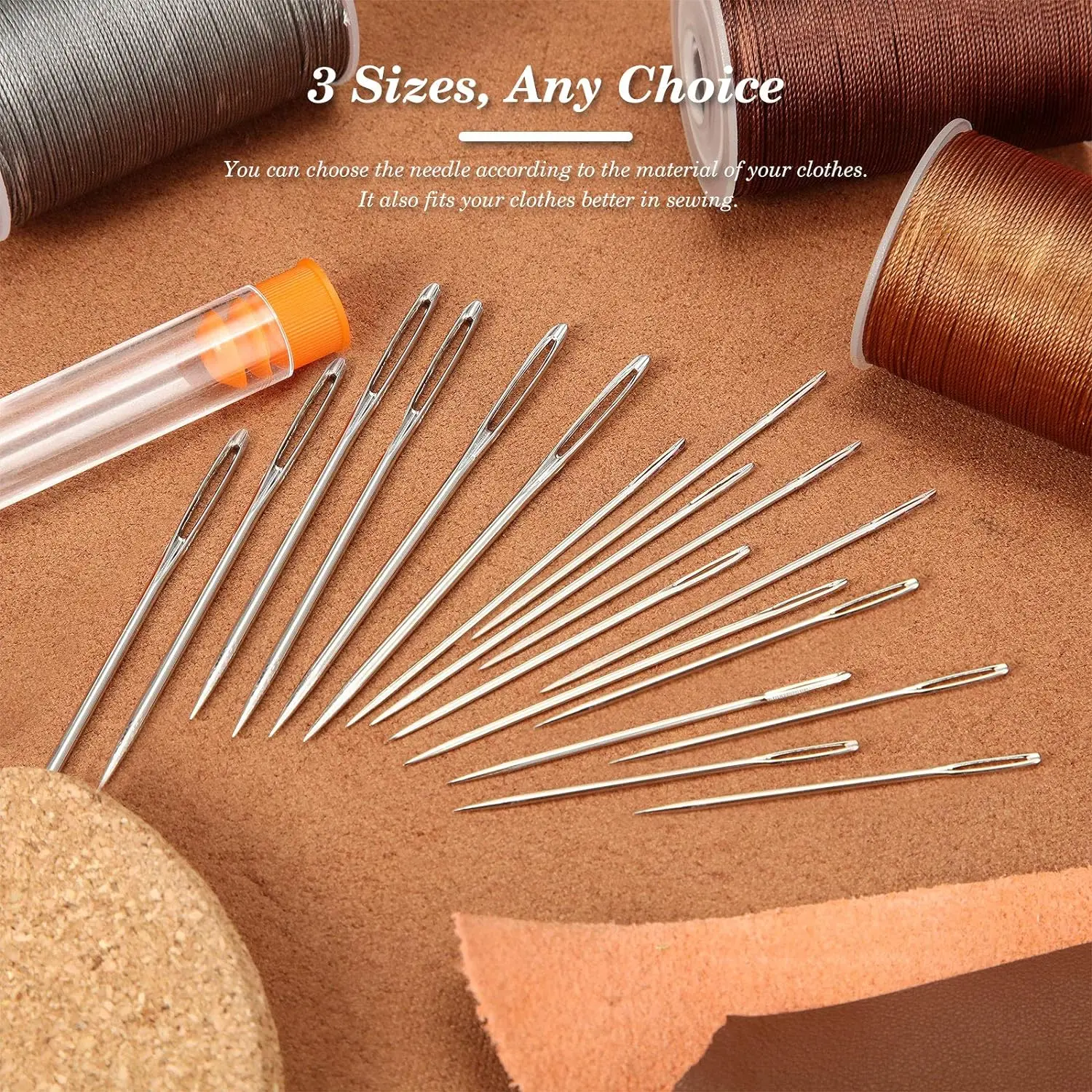 Large Eye Blunt Sewing Needles Cross Stitch Knitting Needle Handmade Leather Embroidery Thread Needle Sewing Accessories 9 PCS sewing needles