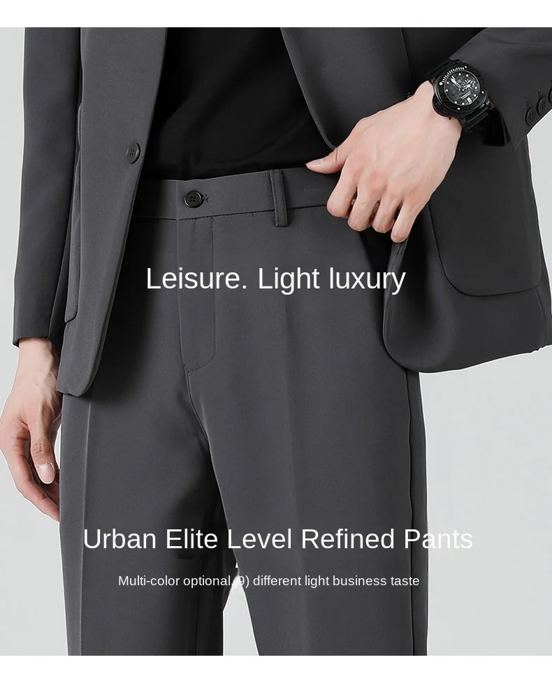 Description Picture 4 of item2024 Autumn/Winter Thick Men's Casual Pants Straight Loose Fashion Trend Business Versatile 9-point Suit Pants