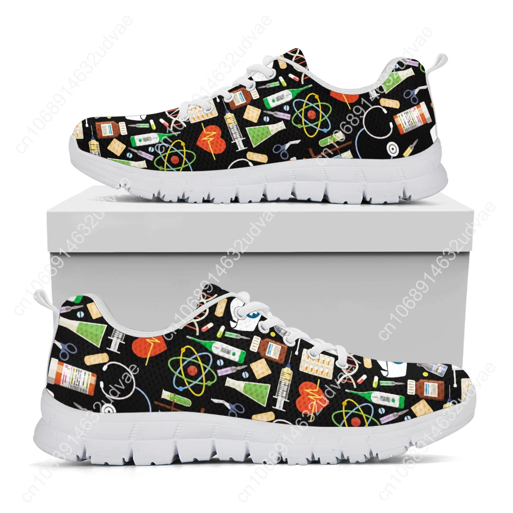 White Nursing Shoes For Women First Aid/medical Printed Comfortable Sneakers Lace-up Luxury Shoes Footwear Zapatos