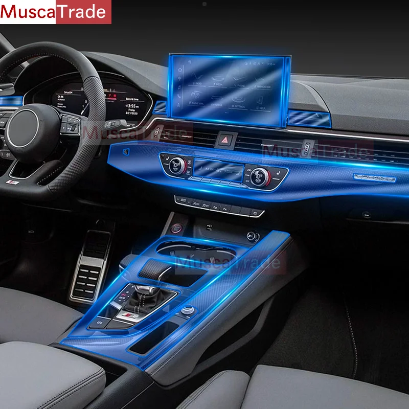 

For Audi A5 S5 2021-2023Car Interior Film Dashboard Piano Board Shift Center Console Anti-Scratch Transparent TPU PPF Film refit